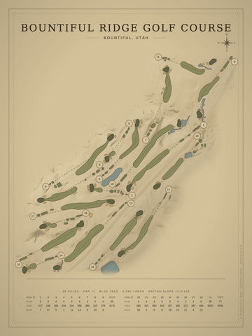 Bountiful Ridge Golf Course Map poster