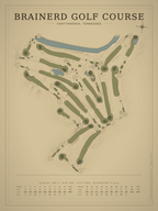 Brainerd Golf Course map poster, Vintage style, 12×16 / 18×24