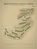 Brevofield Golf Links course map poster, Vintage style, 12×16 / 18×24