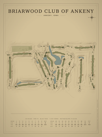 Briarwood Club of Ankeny Course Map poster