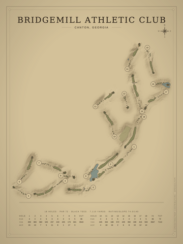 BridgeMill Athletic Club Course Map poster