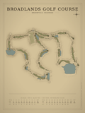 Broadlands Golf Course map poster, Vintage style, 12×16 / 18×24