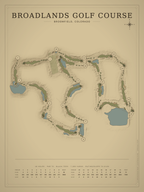 Broadlands Golf Course map poster, Vintage style, 12×16 / 18×24