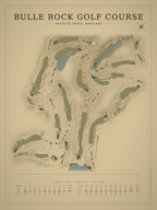 Bulle Rock Golf Course map poster, Vintage style, 12×16 / 18×24
