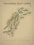 Callahan Golf Links course map poster, Vintage style, 12×16 / 18×24