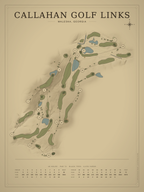 Callahan Golf Links course map poster, Vintage style, 12×16 / 18×24