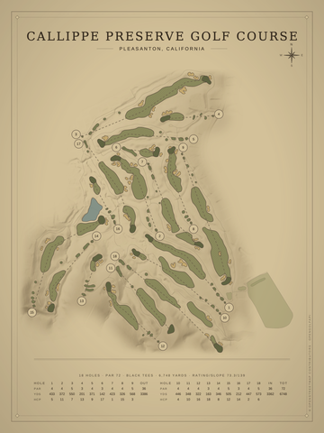 Callippe Preserve Golf Course Map poster