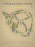 Camelback Padre Course map poster, Vintage style, 12×16 / 18×24