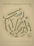 Canoe Brook Country Club South Course map poster, Vintage style, 12×16 / 18×24