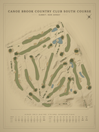 Canoe Brook Country Club South Course map poster, Vintage style, 12×16 / 18×24