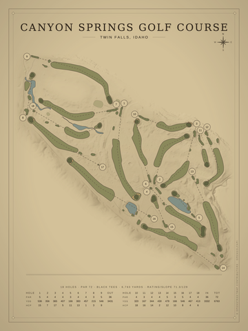 Canyon Springs Golf Course Map poster