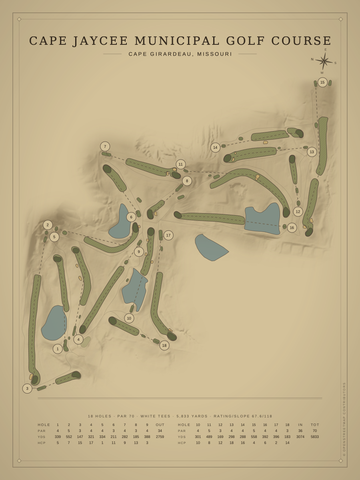 Cape Jaycee Municipal Golf Course Map poster