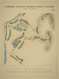 Carmel Valley Ranch Golf Course map poster, Vintage style, 12×16 / 18×24