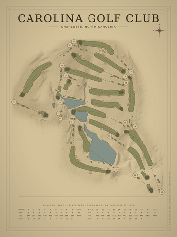 Carolina Golf Club Course Map poster