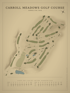 Carroll Meadows Golf Course map poster, Vintage style, 12×16 / 18×24