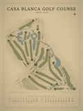 Casa Blanca Golf Course map poster, Vintage style, 12×16 / 18×24