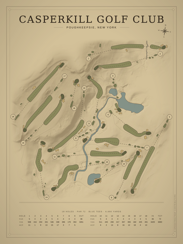 Casperkill Golf Club Course Map poster