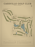 Cassville Golf Club course map poster, Vintage style, 12×16 / 18×24