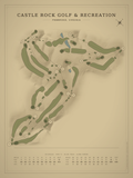 Castle Rock Golf & Recreation course map poster, Vintage style, 12×16 / 18×24