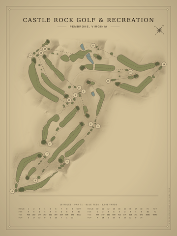 Castle Rock Golf & Recreation Course Map poster