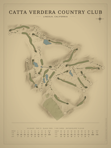 Catta Verdera Country Club Course Map poster