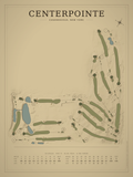CenterPointe course map poster, Vintage style, 12×16 / 18×24