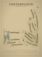 CenterPointe course map poster, Vintage style, 12×16 / 18×24