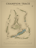 Champion Trace course map poster, Vintage style, 12×16 / 18×24
