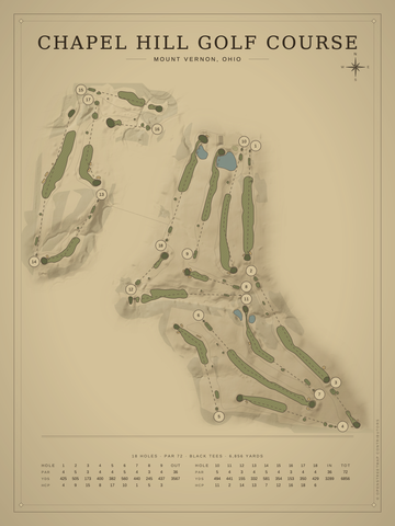 Chapel Hill Golf Course Map poster