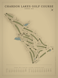 Chardon Lakes Golf Course map poster, Vintage style, 12×16 / 18×24