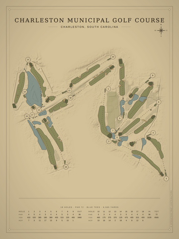 Charleston Municipal Golf Course Map poster