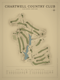 Chartwell Country Club course map poster, Vintage style, 12×16 / 18×24