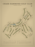 Chase Hammond Golf Club course map poster, Vintage style, 12×16 / 18×24