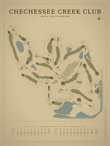 Chechessee Creek Club Course Map poster