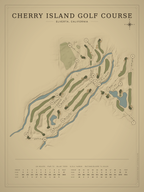 Cherry Island Golf Course map poster, Vintage style, 12×16 / 18×24