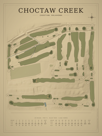 Choctaw Creek Course Map poster