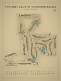 The Golf Club At Cimarron Trails course map poster, Vintage style, 12×16 / 18×24