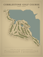 Cobblestone Golf Course map poster, Vintage style, 12×16 / 18×24