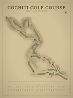 Cochiti Golf Course map poster, Vintage style, 12×16 / 18×24