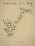 Coldwater Golf Course map poster, Vintage style, 12×16 / 18×24