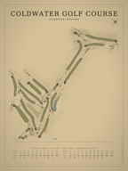 Coldwater Golf Course map poster, Vintage style, 12×16 / 18×24