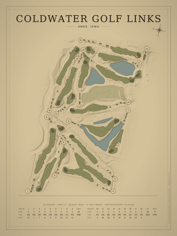 Coldwater Golf Links Course Map poster