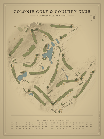 Colonie Golf & Country Club Course Map poster