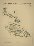 Columbia Point Golf Course map poster, Vintage style, 12×16 / 18×24