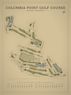 Columbia Point Golf Course map poster, Vintage style, 12×16 / 18×24