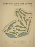 CommonGround Golf Course map poster, Vintage style, 12×16 / 18×24