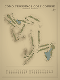 Como Crossings Golf Course map poster, Vintage style, 12×16 / 18×24