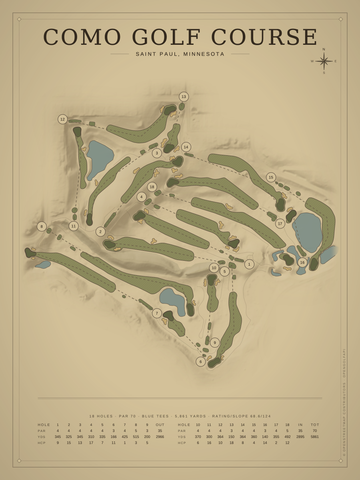 Como Golf Course Map poster