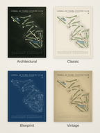 Corral de Tierra Country Club course map poster in four styles: Architectural, Classic, Blueprint and Vintage