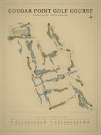 Cougar Point Golf Course map poster, Vintage style, 12×16 / 18×24